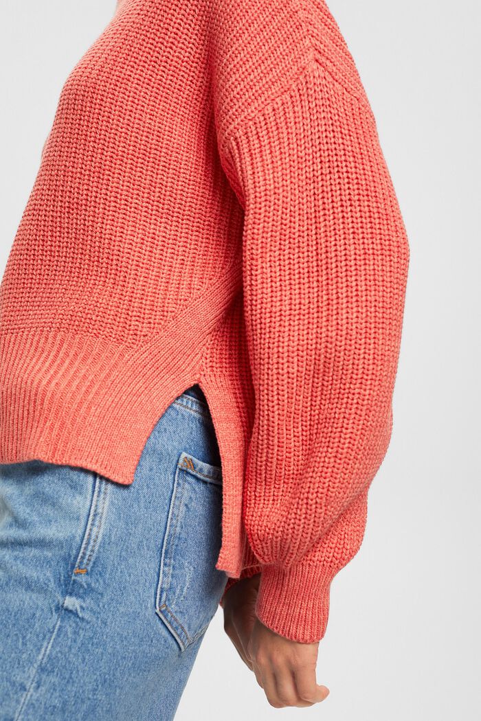 Pullover a coste, CORAL, detail image number 0