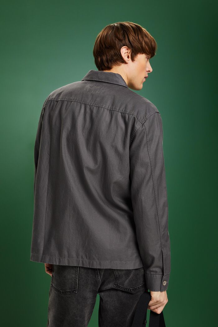 Camicia button-down in twill, DARK GREY, detail image number 2