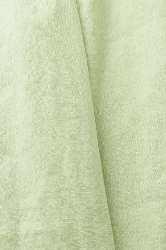 Pantaloni con cintura in lino a gamba larga, LIGHT GREEN, detail image number 5