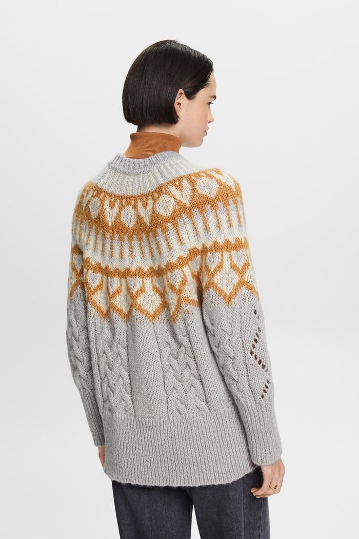 Pullover in misto lana Fair Isle, LIGHT GREY, detail image number 3