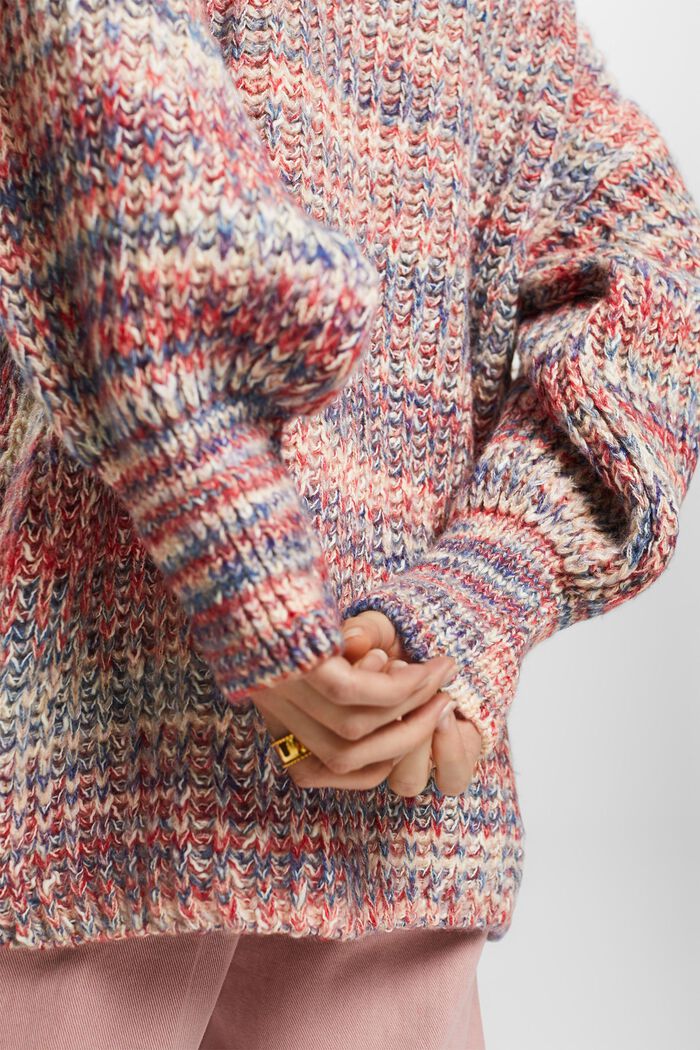 Pullover dolcevita multicolore, RED, detail image number 4