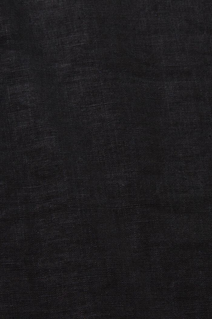 Blusa in misto lino aperta sulla schiena, BLACK, detail image number 5