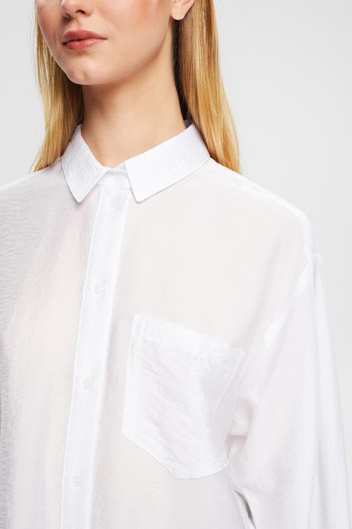 Con TENCEL™: blusa in raso, WHITE, detail image number 0