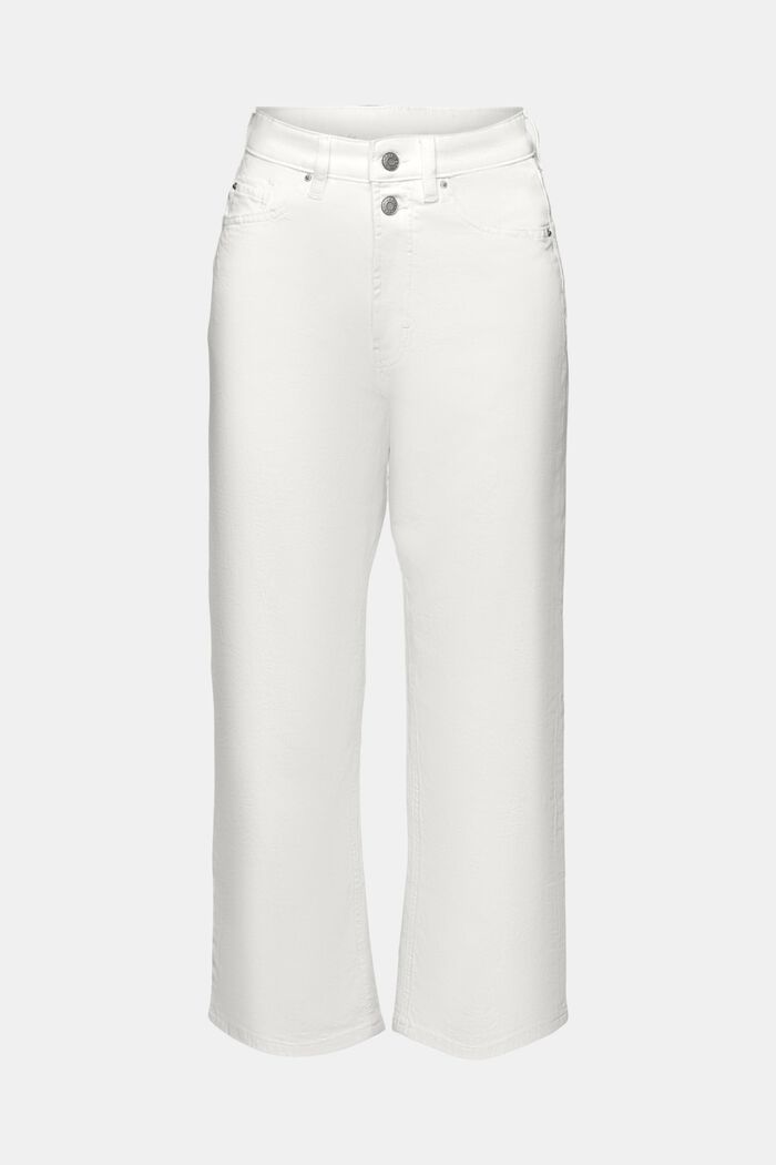Jeans in cotone con gamba dritta, OFF WHITE, detail image number 7