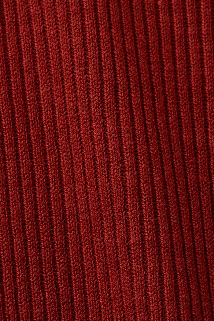 Abito in maglia a coste, misto lino, TERRACOTTA, detail image number 6