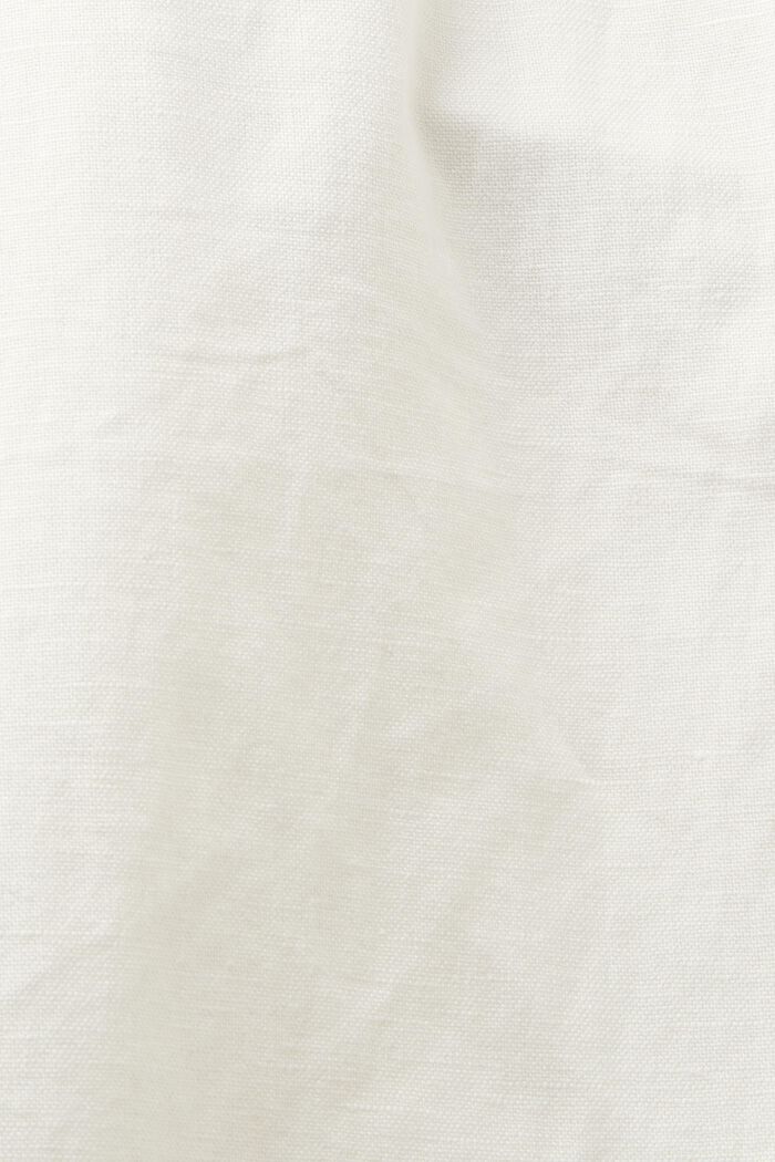 Pantaloni dritti in lino e cotone, OFF WHITE, detail image number 6