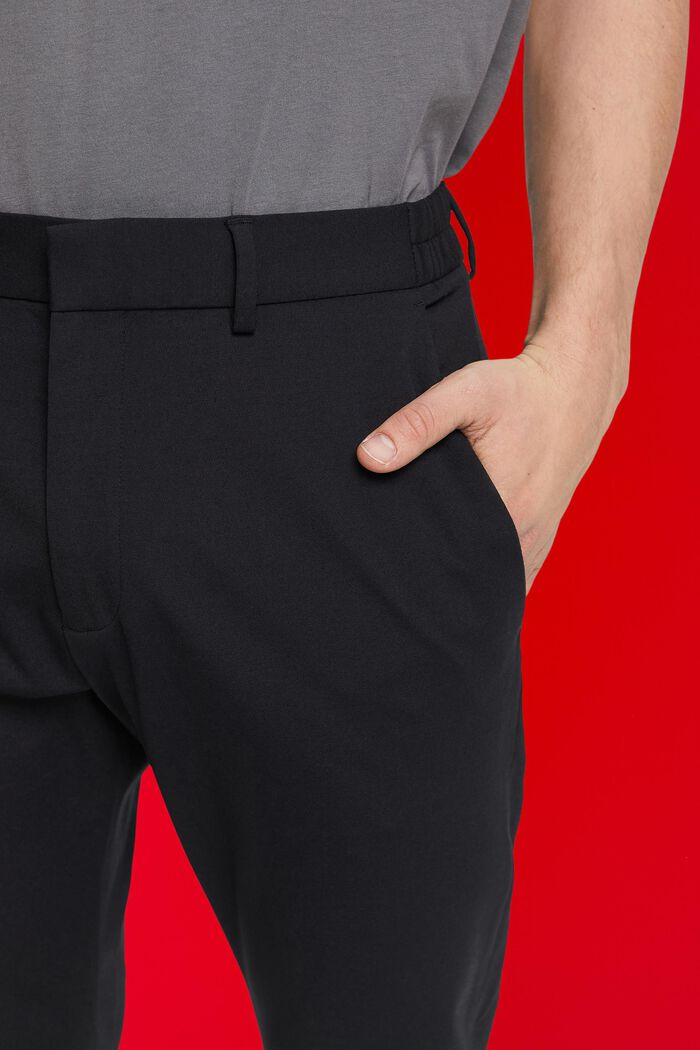Pantaloni da completo in jersey di cotone piqué, BLACK, detail image number 2