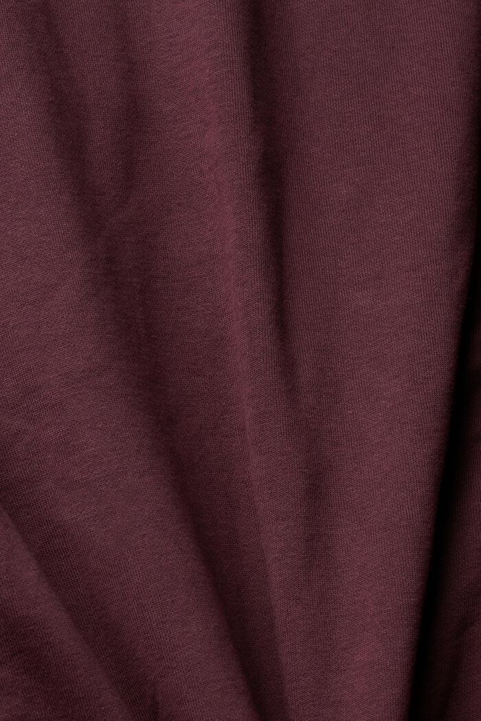 Felpa con zip e cappuccio in materiale misto, BORDEAUX RED, detail image number 5