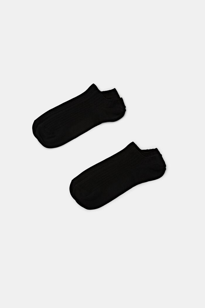 Calze a coste alla caviglia in confezione da 2, BLACK, detail image number 0