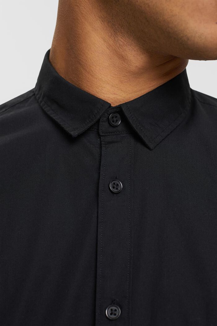 Camicia Slim Fit in cotone sostenibile, BLACK, detail image number 0