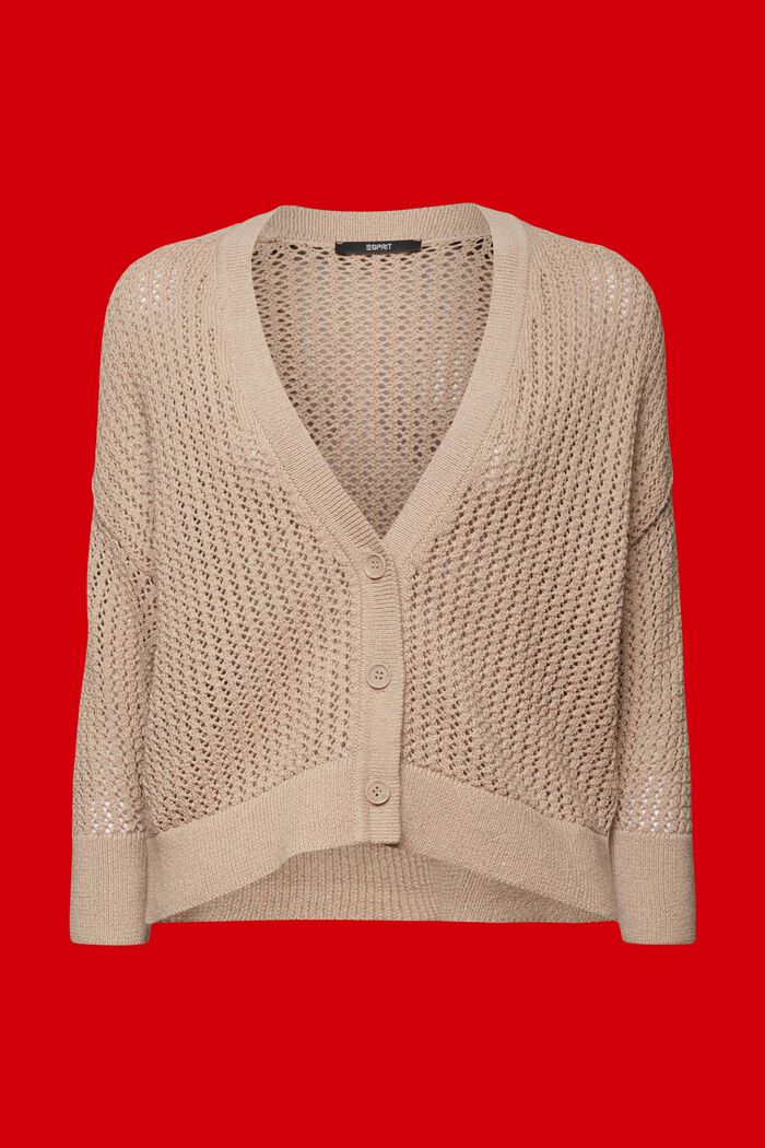 Cardigan a maglia aperta, LIGHT TAUPE, detail image number 5