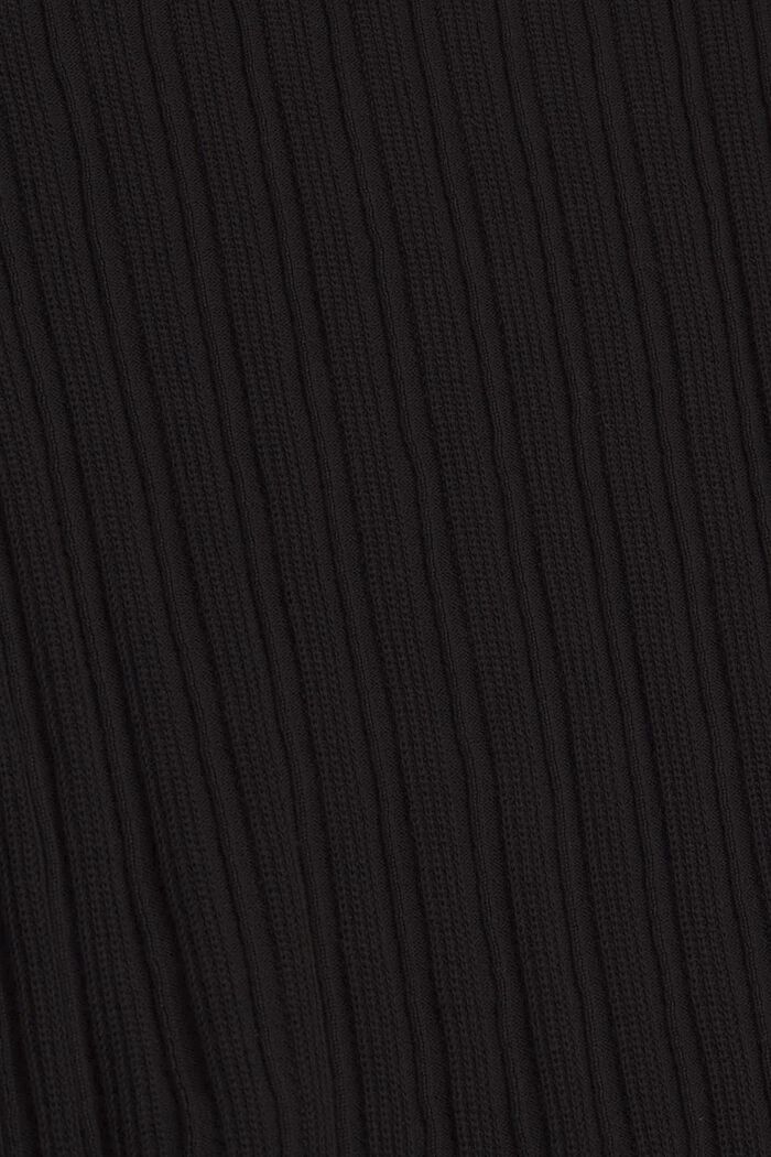 Pullover in maglia a coste in 100% cotone, BLACK, detail image number 4