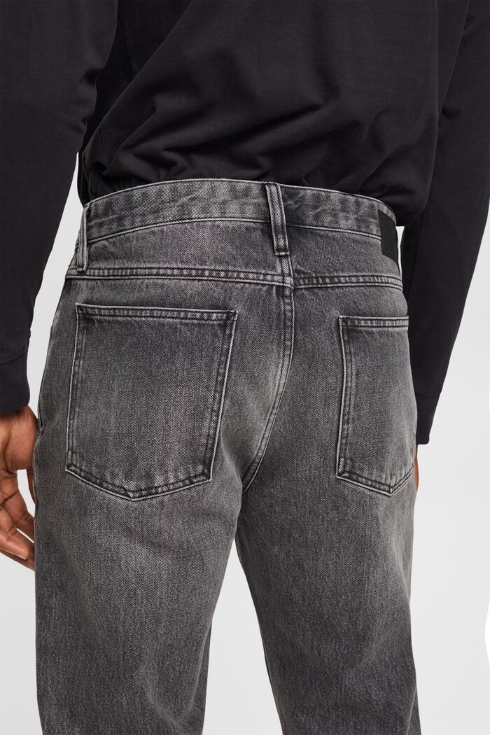 Jeans dalla gamba dritta, GREY MEDIUM WASHED, detail image number 4
