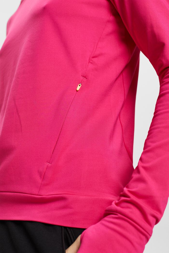 Top sportivo a maniche lunghe con E-Dry, PINK FUCHSIA, detail image number 2