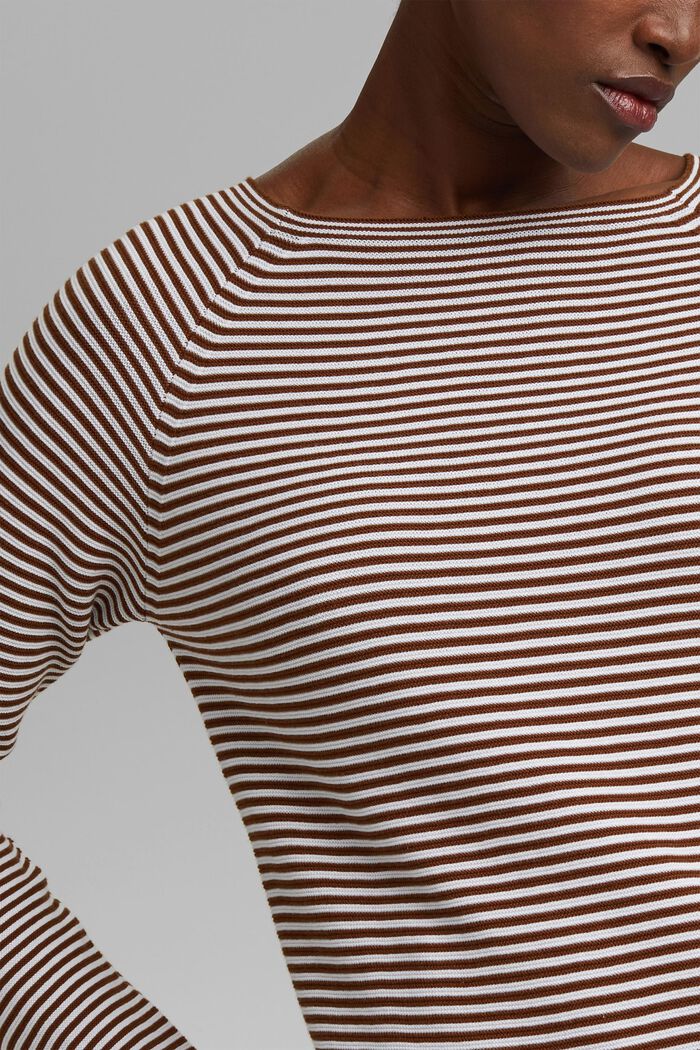 Pullover a righe, 100% cotone biologico, TOFFEE, detail image number 2
