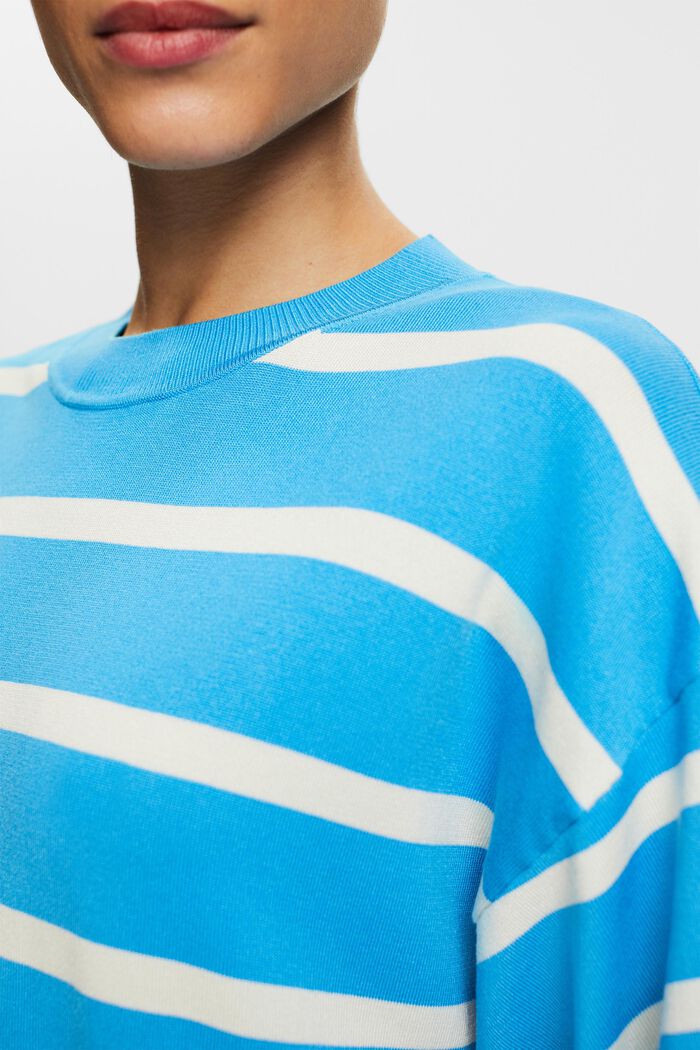 Abito oversize in maglia a righe, BRIGHT BLUE, detail image number 3