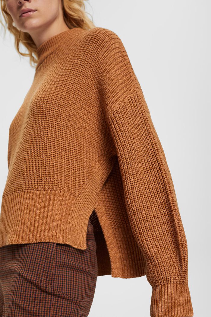 Pullover a coste, LIGHT TAUPE, detail image number 0