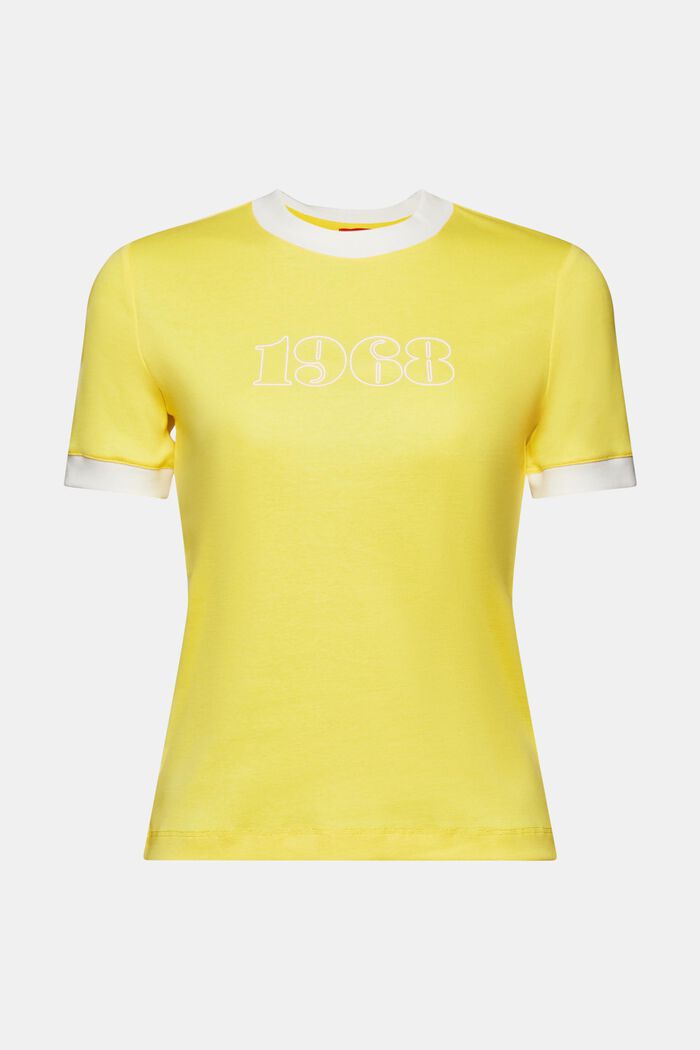 T-shirt in jersey di cotone con logo, YELLOW, detail image number 6
