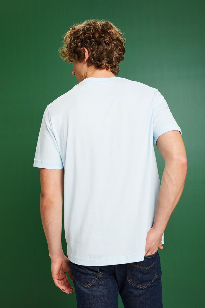 T-shirt in cotone con stampa del logo, PASTEL BLUE, detail image number 2