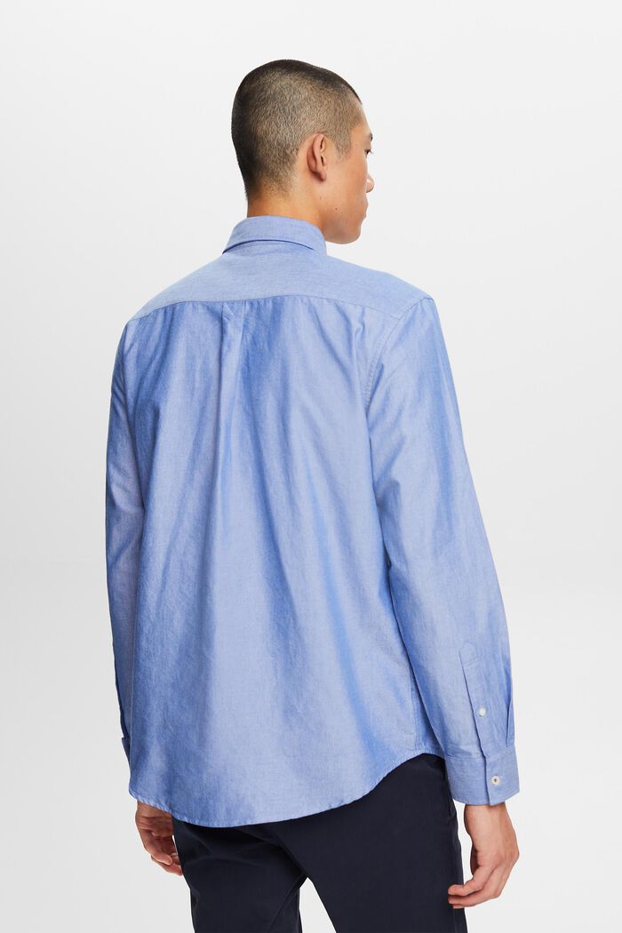 Camicia in popeline di cotone con colletto button down, BRIGHT BLUE, detail image number 3