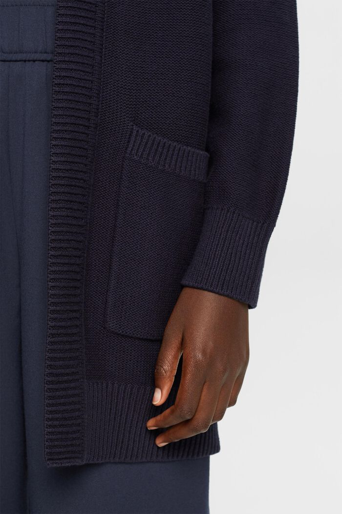 Cardigan lungo aperto, 100% cotone, NAVY, detail image number 2