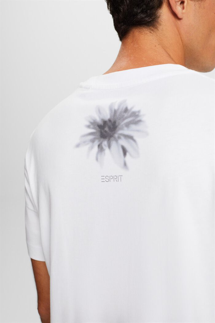 T-shirt in cotone Pima con stampa, WHITE, detail image number 3