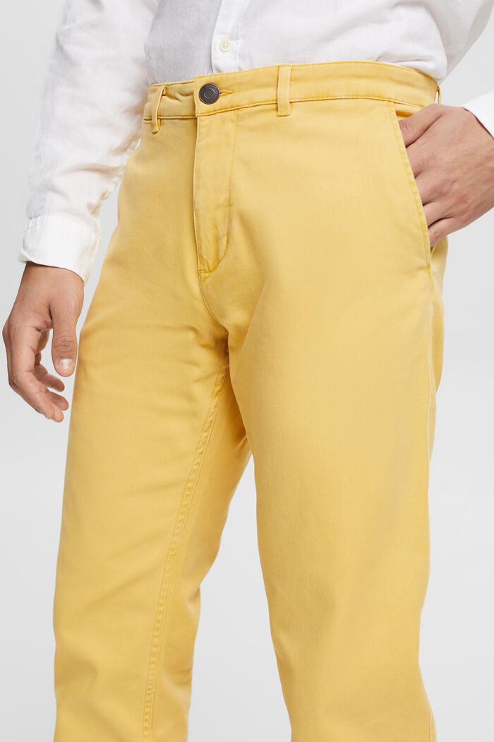 Pantaloni chino in cotone, YELLOW, detail image number 0