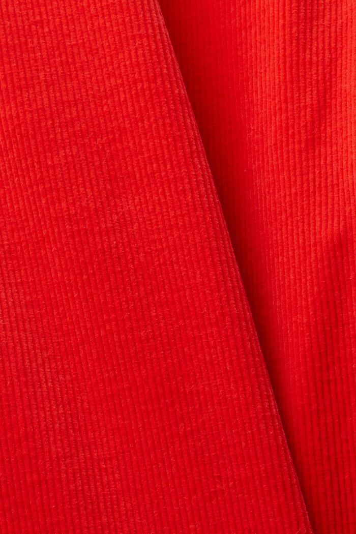 Pantaloni in fine velluto Straight Fit a vita alta, RED, detail image number 6