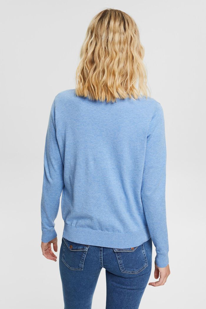 Pullover in maglia sottile in 100% cotone, LIGHT BLUE LAVENDER, detail image number 3
