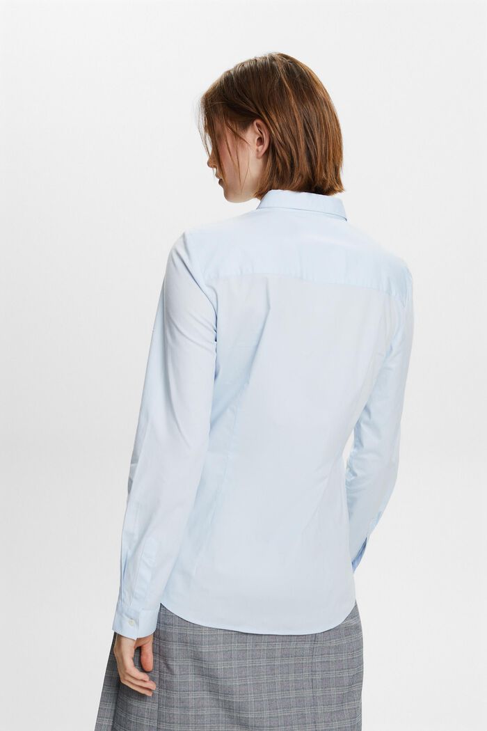 Camicia in popeline a maniche lunghe, PASTEL BLUE, detail image number 4