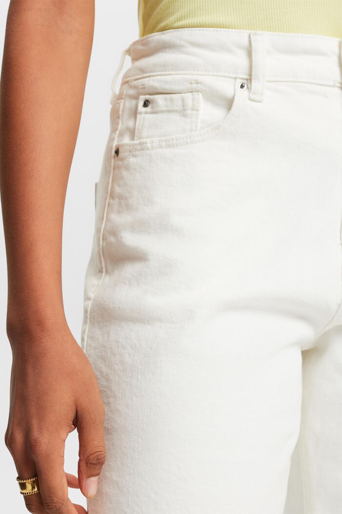 Jeans in cotone con gamba dritta, OFF WHITE, detail image number 4
