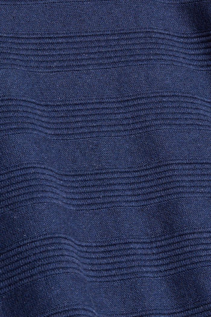 Pullover con righe in maglia strutturata, cotone biologico, DARK BLUE, detail image number 4