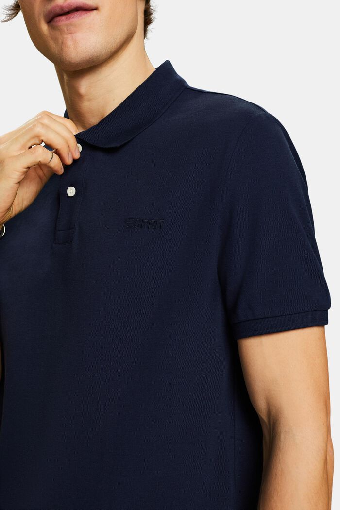 Polo in piqué, NAVY, detail image number 3
