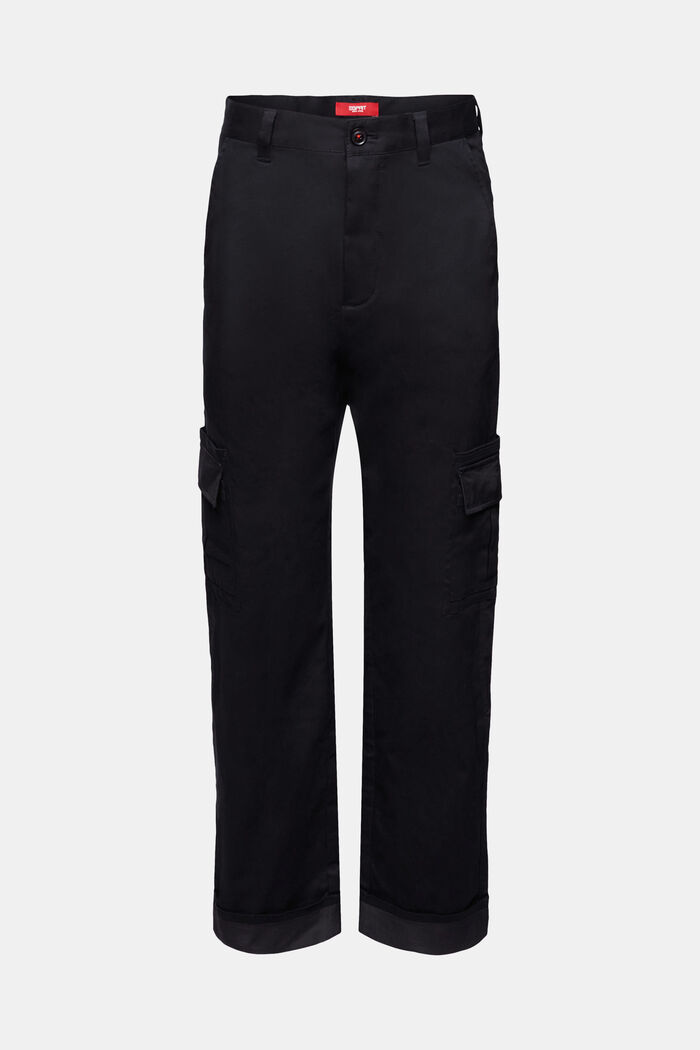 Pantaloni cargo con risvolto, BLACK, detail image number 6