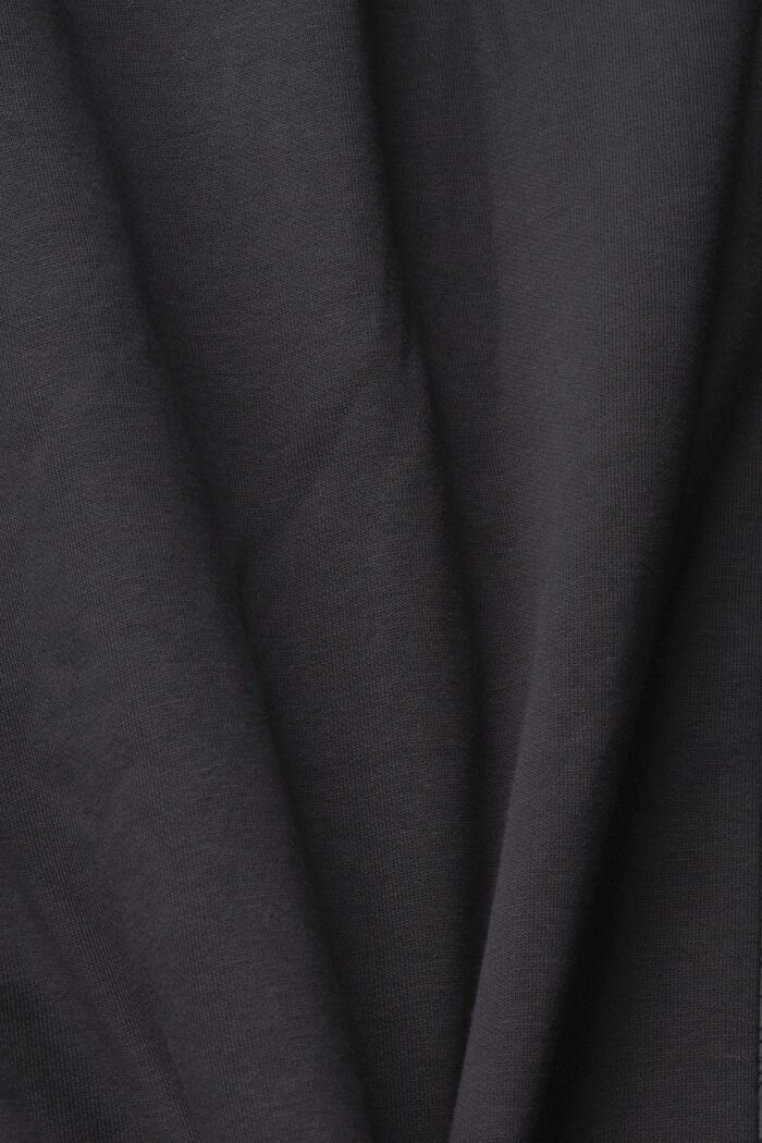 Felpa con zip e cappuccio in materiale misto, BLACK, detail image number 6
