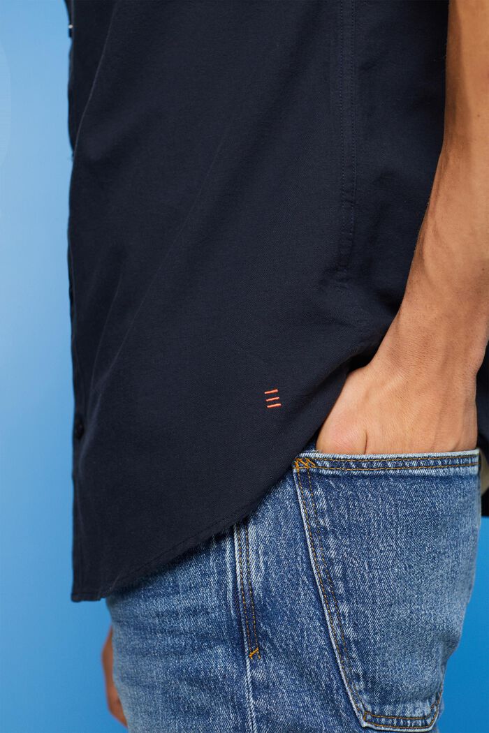 Camicia in cotone con colletto button down, NAVY, detail image number 4