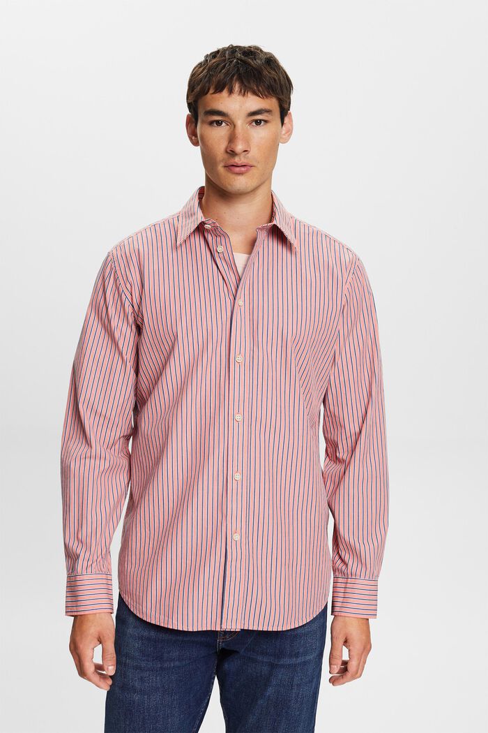 Camicia a righe, 100% cotone, CORAL RED, detail image number 4