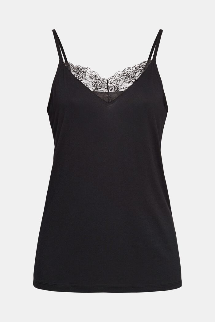 Top in pizzo, LENZING™ ECOVERO™, BLACK, detail image number 2