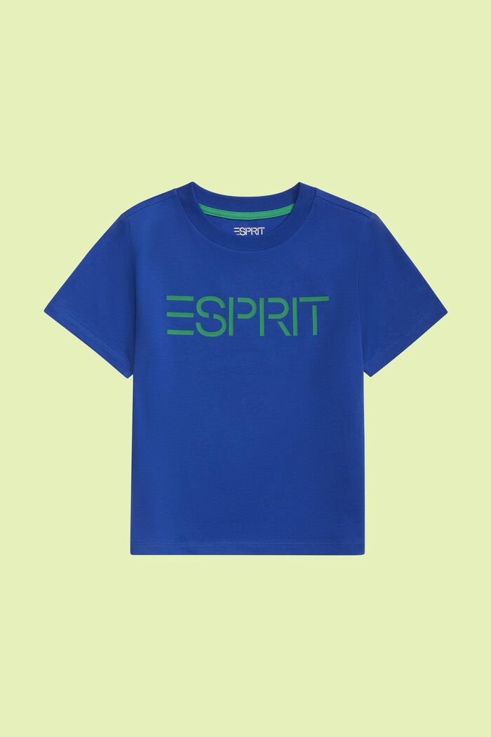 T-shirt con logo in cotone biologico, BRIGHT BLUE, detail image number 0