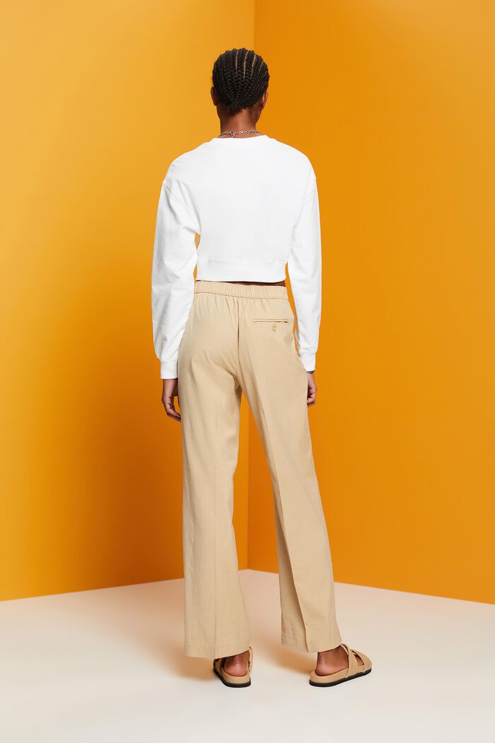 Pantaloni con spacco sullo sfondo e zip, SAND, detail image number 3