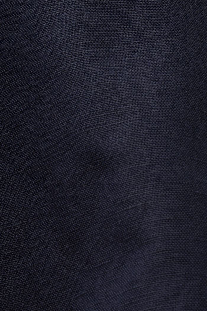 Culotte in lino e cotone con cintura, NAVY, detail image number 6