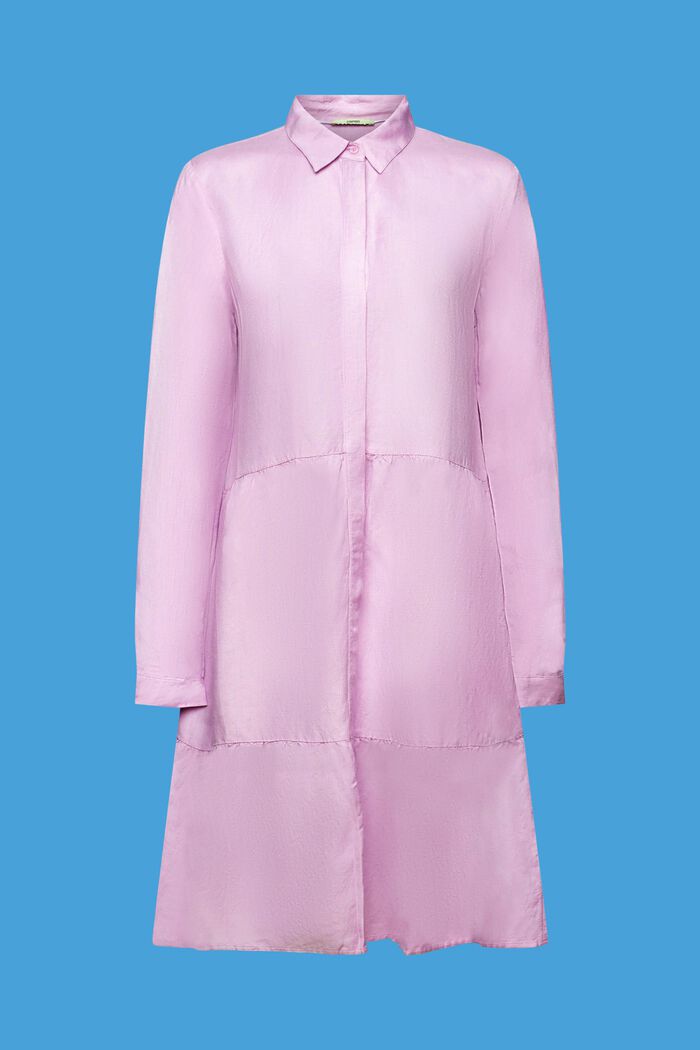 Mini abito camicia in misto lino, LILAC, detail image number 6