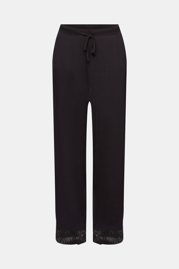 Pantaloni da pigiama con pizzo, LENZING™ ECOVERO™, BLACK, detail image number 6