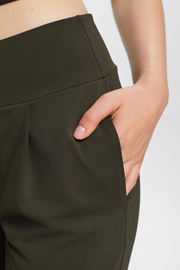 Joggers cropped in jersey con E-DRY, DARK KHAKI, detail image number 2