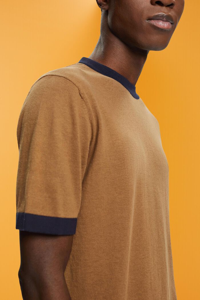 T-shirt in maglia, PALE KHAKI, detail image number 2
