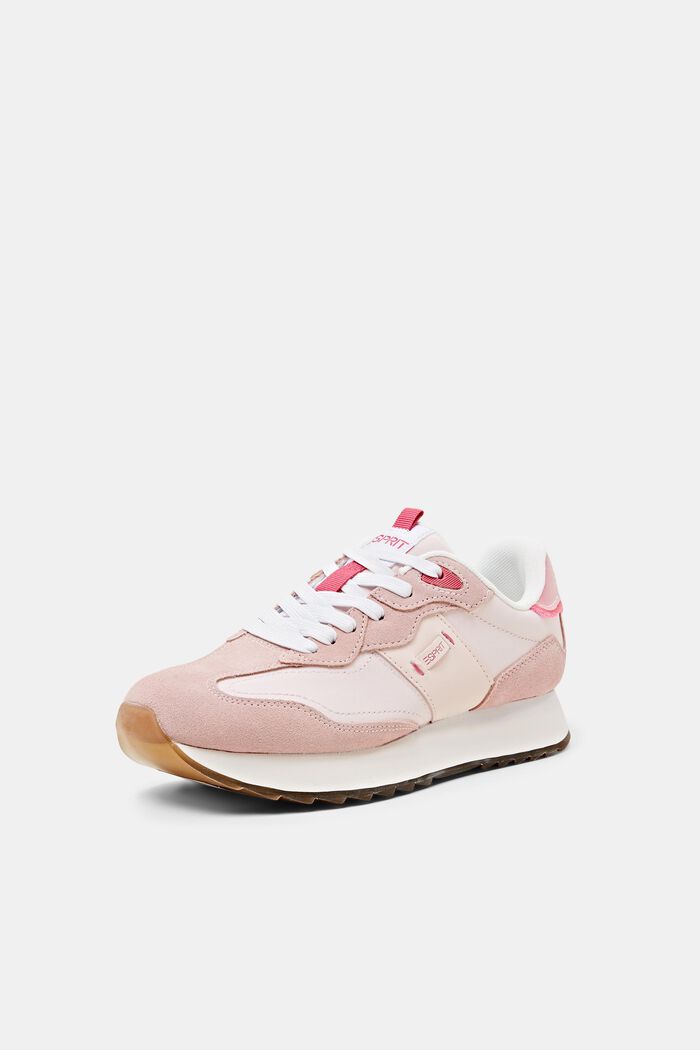 Sneakers in pelle con plateau, PASTEL PINK, detail image number 2
