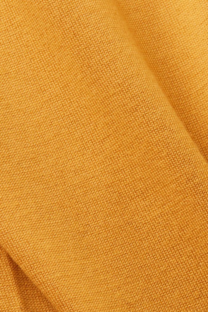 Pullover stile polo in lana, HONEY YELLOW, detail image number 5