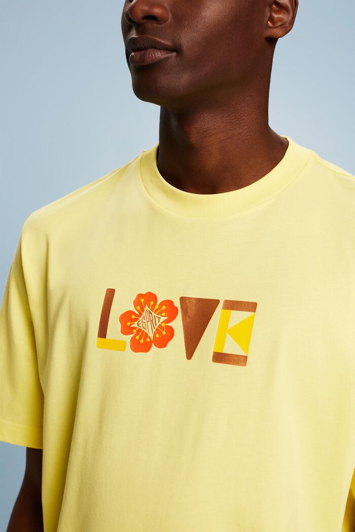 T-shirt unisex in cotone Pima stampato, PASTEL YELLOW, detail image number 3
