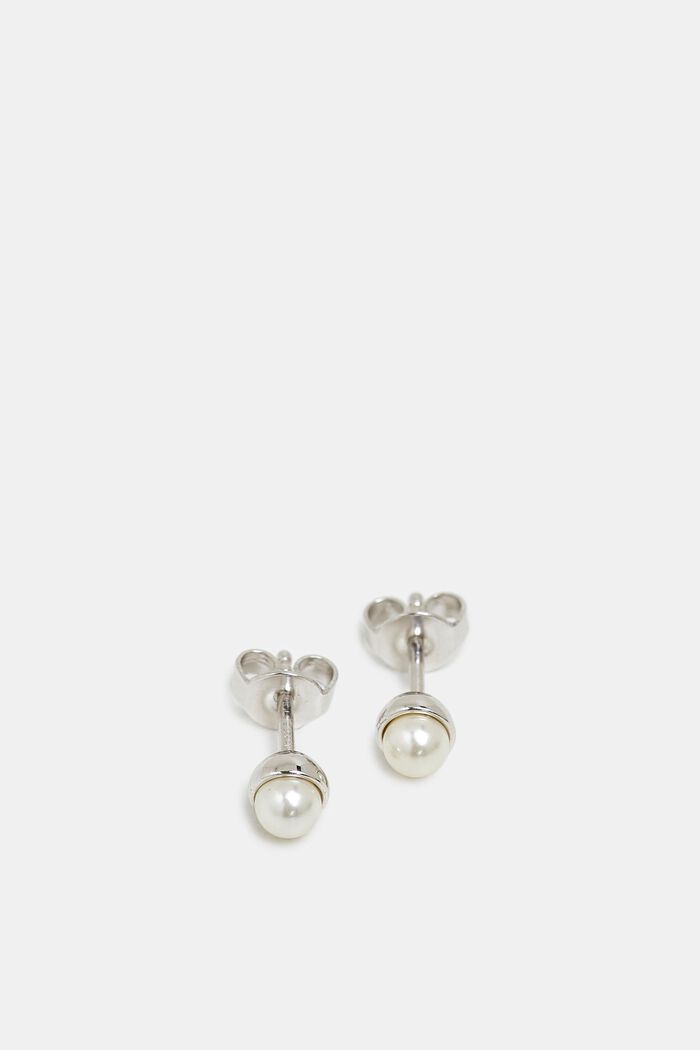 Orecchini a perno con perla, argento sterling, SILVER, detail image number 1