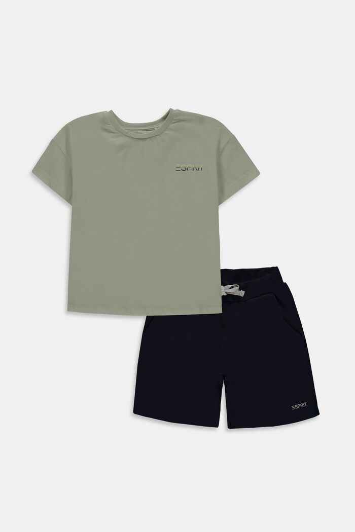 Set misto: T-shirt e pantaloncini, DUSTY GREEN, detail image number 0